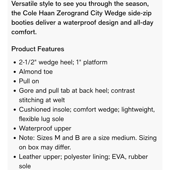 Cole Haan Zerogrand City 50mm Suede Wedge Ankle Boots Latte Size 8.5B - Picture 10 of 10